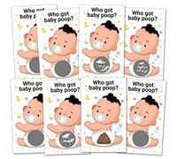 Zuoziosx Juegos de baby shower, 38 tarjetas de rifa, decoraciones, juego de rascar pañales sucios, actividad e idea de baby shower, divertido y fácil de jugar