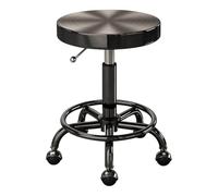 ZUOZUIYQ Heces Redondas Altura de Acero Inoxidable Ajustable 360 ° Silla giratoria Carga de heces de 150 kg Taburete de salón con Ruedas