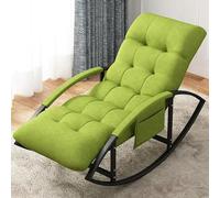 ZUOZUIYQ Moderno y cómoda Silla de Mecedora con Taburete para la Sala de Estar y Dormitorio Arco Transpirable Soft Cushion Dessalts Pockets Laterales Garden Soltadora para Relajarse