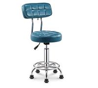 ZUOZUIYQ PU Cuero Giratorio Altura del Taburete Altura Ajustable Ajustable Moderno de la Oficina en el hogar Silla de salón de salón de Escritorio, Azul