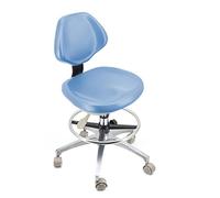 ZUOZUIYQ Silla de Asistente de Taburete de Doctor Ajustable de 360 Grados Rotación con Respaldo de Respaldo y reposapiés Dentista Silla Doctor PU Cuero, C, XL
