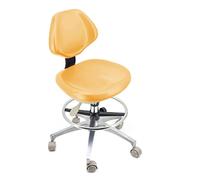 ZUOZUIYQ Silla de Asistente de Taburete de Doctor Ajustable de 360 Grados Rotación con Respaldo y reposapiés Silla Dentista Taburete de Doctor PU Cuero, E, XL