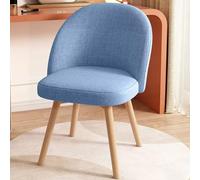 ZUOZUIYQ Silla de tocador Giratorio tapizado Azul con Las Patas de la Espalda y la Madera Que cómoda Taburete de Maquillaje sin Brazo para Dormitorio/Sala de Belleza