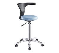 ZUOZUIYQ Sillas de Taburete Ajustables con Respaldo, Taburete Dental médico Dentista de 360 Grados Rotación de reposatriz PU Tabres de Cuero, B