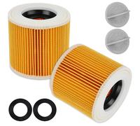 ZUPAPJO 2 Filtro de Cartucho, Filtro Karcher WD3, Reemplaza 6.414-552.0 | Compatible con Aspiradoras Kärcher WD3, WD2, WD1, MV3, MV2, A, K, KNT, NT, SE, VC, 2 Tornillos de Fijación para Alérgicas