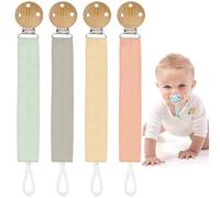 ZUPAPJO 4 Piezas Cadena Chupete Bebe, Bebé Tela Cadenas Chupetes, Sujeta Chupetes para Niños y Niñas