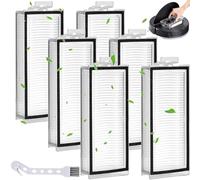 ZUPAPJO 6 Piezas Filtro HEPA Compatible para Roborock Q7 Max/Q7 Max+/Q7/Q7+/Q8 Max/Q8 Max+/Q5 Pro/Q5 Pro+/Q5 Max+/T8 Aspiradora Robot, Lavable y Reutilizable, Filtro de Recambio con 1 Cepillo