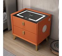 ZURBAQD Mesita de Noche con Cargador inalámbrico Inteligente Luces LED Ajustables Mesita de Noche con 2 cajones Gabinete de Dormitorio Muebles de Dormitorio para el hogar, 004/5 Warm as Ever