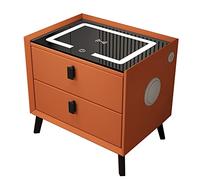 ZURBAQD Mesita De Noche con Estación De Carga USB De Carga Inalámbrica, Mesita De Noche Inteligente Led con 2 Cajones,O, para Dormitorio Y Sala De Estar/1/48 * 40 * 47 Cm Warm as Ever