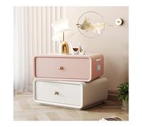 ZURBAQD Mesita de Noche Inteligente con estación de Carga, Mesa Auxiliar con cajón, mesita de Noche Moderna de Madera Maciza, giratoria Superior de 360 °, con Puerto USB y Altavoz BT, para