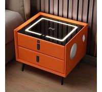 ZURBAQD Mesitas de Noche Inteligentes con Carga Mesitas de Noche de Almacenamiento con Carga USB inalámbrica Mesita de Noche de Hotel con luz LED Multifuncional Creativa/2 Pisos/Derecha Warm as Ever