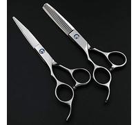 Zurdo 6Cr13 Tijeras Japonesas Para El Cabello De Acero Inoxidable Tijeras De PeluqueríA Tijeras De Peluquero Adelgazamiento Tijeras De PeluqueríA Corte De Pelo,Plata,5.5 inch