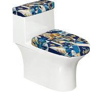Zurich State Flag - Juego de tapa de inodoro y tapa de tanque de inodoro, 2 piezas de accesorios de decoración de baño, diseño elástico de impresión completa, se adapta a la mayoría de inodoros
