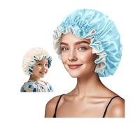 ZURLEFY Gorro de satén para mujeres durmientes, gorro de seda de doble capa para niñas y niños, gorro de noche rizado, 6, Large