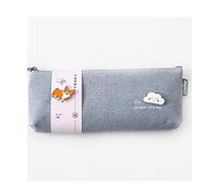 ZUROJ Estuche Funda de Lienzo de Lona Gris/Negra con 2 Broche de Metal Lindo Papelería de papelería de Gran Capacidad for Estudiantes Bolsas de lápiz con Cremallera Estuche para lápices(Gray,1pack)