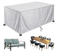 ZUROJ Funda para Muebles de Jardín Exterior 210x130x80cm(Couleur Argent) Funda Mesa Exterior Impermeable, Paño de Oxford 420D, para Sofa de Jardin, Resistente Al Viento, Resistente a Los Rayos UV