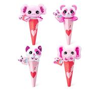 Coco Cones Valentines Plush Toys by ZURU Adorable Cuddly Companion Nestled in a Colorful Cone, Perfect for Valentines and Collectible Joy (3 Pack)