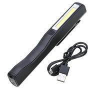 ZUSNEEWIN 2X Lampara Luz de Inspeccion de Trabajo de Camping Portatil COB LED Recargable Antorcha de Mano Magnetica Negro