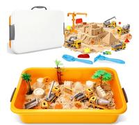 ZUSUZU Arena Magica Para Niños,Arena Juguetes Mágica,Arenas Magicas con Arenero,Castillo,Vehículo de Construcción,Juego Arenas Magicas,Playa Juegos Coche,Regalo para 3 4 5 6 7 8Años