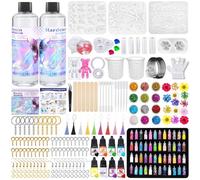 ZUSUZU Resina Epoxi Kit Fabricación de Joyas 512ml, Resina Epoxi Transparente Manualidades, Moldes Resina Epoxi para Bricolaje,Artesanía, Joyería, Decoración