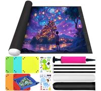 ZUSUZU Tapete Puzzle,Puzzle Mat Negro,Tapete para Puzzles 3000 2000 1500 1000 Piezas,Antideslizante Puzzle Mat Roll para Almacenar Rompecabezas