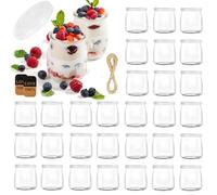 ZUSUZU Tarros de Yogur Transparentes con Tapa de 200 ml (Pack de 30) - Tarros de yogur con tapa, para pudding-yogur, tarros de cristal para conservas de tulipanes, mermeladas, jaleas, miel, postres