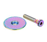 ZUUOZBYY 2 Piezas Tapa para Auriculares de Bicicleta de aleación de Titanio con expansor de Horquilla para Bicicleta Tapas Superiores para vástago de Bicicleta con Juego de ((Tiempo y espacio