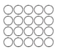 ZUUOZBYY 20 anillos de metal de 0.157 x 1.260 in, hierro resistente, duradero, multifuncional, exquisitos anillos tóricos de metal (Plata Negro)