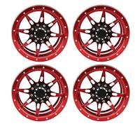 ZUUOZBYY 4 unids/paquete de llantas de aleación de aluminio duraderas de 1,9 pulgadas universales para 1/10 RC Crawler (Roja)
