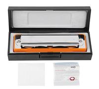 ZUUOZBYY Blues Harmonica 10 Hole Mouthorgan F Key Cubierta de acero inoxidable Instrumento de viento para principiantes (Naranja)