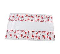 ZUUOZBYY Mantel con Huella de Mano Sangrienta, Mantel desechable de plástico para Fiesta de Terror, Bandera con Salpicaduras de Sangre, para Halloween