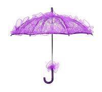 ZUUOZBYY Paraguas de Boda para Novia, sombrilla Plegable única de Tela de Encaje, Accesorios para espectáculos (Púrpura)