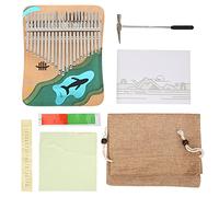 ZUUOZBYY Piano De Pulgar Kalimba 17 Teclas Kit De Instrumentos De Dedo Portátil con Regalo De Martillo De Afinación