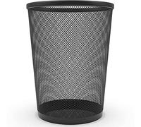 Zuvo Cesta de basura de malla de alambre de metal negro para oficina, hogar, dormitorio, altura de 10.1 pulgadas, ancho 10 pulgadas, 4 galones (16 cuartos de galón) (1, negro)