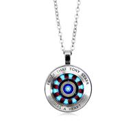 ZUWEI WU ARC Corazón Iron Man Collar Tony Stark Colgante Cristal Reactor Plata