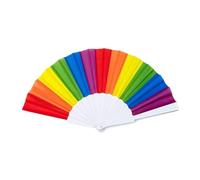 ZUWIJEQ 1 pcs Abanico Orgullo Gay, Abanico Pride, Abanico Arcoíris, Abanico de mano con diseño de arcoíris, abanico plegable, abanico de verano, muestra tolerancia LGBT y diversidad