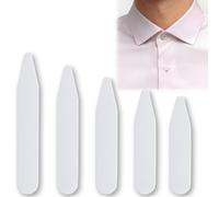 ZUWIJEQ 50 Piezas Refuerzos de Huesos de Plástico para Cuello de Camisa de Hombre, Ballenas de Plástico Blanco para Camisas, Varillas de Plástico para Cuello, Cuello de Camisa