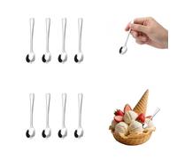 ZUWIJEQ 8 Pcs Cucharas de Postre,Cucharillas Cafe,Cucharas Pequeñas de Acero Inoxidable, Minicucharas para Condimentos para Frascos de Especias Minicucharas Prácticas para Sal, Azúcar, Miel y Especias