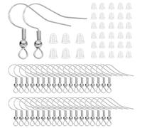 ZUWIJEQ Enganches para Pendientes,Hacer Pendientes,Aros para Hacer Pendientes,Bobina Pendientes Gancho,200 Piezas Ganchos para Pendientes con Bola de Resorte para Bricolaje Hacer Pendientes Accesorios
