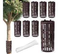 Zuxbolf 10 Protectores para Tronco de Plantas de 20 x 30cm y 100 Bridas para Sujetar Plantas de 30cm Protector para Tronco de Árboles Frutales Pequeños Proteger de Animales Aves Insectos Desbrozadora