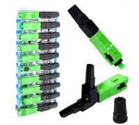 Zuxbolf 12 Conectores de Fibra Óptica SC/APC Conector Rápido para Fibra Óptica de Plástico con Tapa Conctores Mecánicos para Conexion de Fibra Resistentes a las Intemperies para Interior Exterior