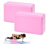 Zuxbolf 2 Piezas Bloques de Yoga,Espuma Ligeros de Eva Antideslizante de Alta Densidad Bloques de Espuma para Yoga Soporte Resistente Core Balance Set para Pilates Ejercicio Fitness,Rosa