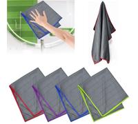 Zuxbolf 4 Paños de Limpieza de Microfibra para Cristales de 50 x 40 cm Bayeta para Pulir Coche de Microfibra al Carbono Paño para Limpiar Cristales Ventanas Copas Espejos sin Dejar Pelo ni Marcas