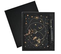 Zuxbolf Diario con Candado,A5 Journaling Notebook de Agradecimiento Mujeres 192 Páginas Cuero Vintage Estrellas Luna Set de Regalo con Candado del Amor y Bolígrafo Cuaderno Secreto para Niños y Niñas