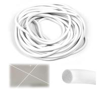 Zuxbolf Tira de Sellado de Espuma de Silicona,10 Metros de Largo Sellado Espuma Polietileno Rollo Juntas Cinta Cuerda,6mm de Diámetro Blanco Burlete Puerta Bloquear Aislamiento para Puertas Ventanas.