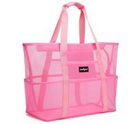 ZUXNZUX Bolsa Playa Grande XXL Familiar, Bolsa Cremallera Playa Malla, Lavable Resistente a La Arena Plegable Transpirable Juguetes Viaje