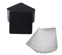 ZUXOCY 100 piezas de tarjetas de broche cuadrado, soporte de exhibición para tarjetas, aretes marrones, etiqueta para vender joyas, manualidades, regalos al por menor, embalaje de marketing, venta al