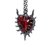 ZUXOCY Collar de cristal con corazón de espina, longitud ajustable, cadena de clavícula, joyería elegante para mujeres modernas, confianza