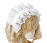 ZUXOCY Diadema de encaje con lazo de anime para mujeres adultas, fiesta de máscaras, disfraz vintage de cosplay, tocado francés de sirvienta