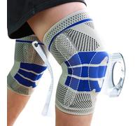 ZUYIST 2 piezas de rodillera para hombres con artrosis M, rodillera reutilizable para mujeres con menisco, rodillera de silicona, soporte de rodilla transpirable, con resortes para aliviar el dolor